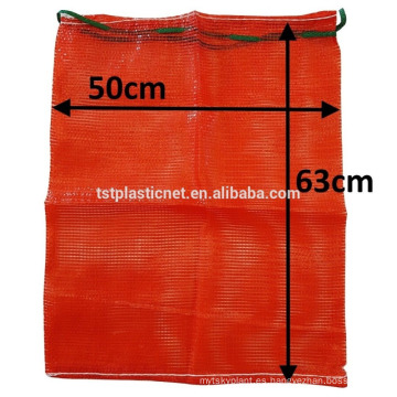 bolsa de malla plástica de la cebolla del lazo 25kg los 50 * 80cm PP